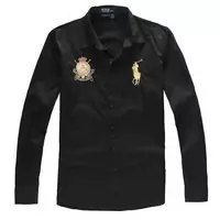 chemise hommes ralph lauren populaire coton 2013 polo big pony paris black